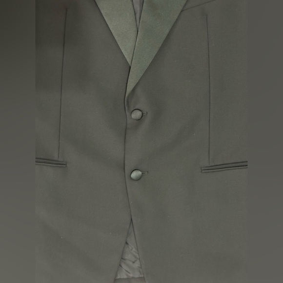 NEW VALENTINO Italy Black 2 Button 100% wool dinner tuxedo jacket Size 42 $4850 - Picture 3 of 12